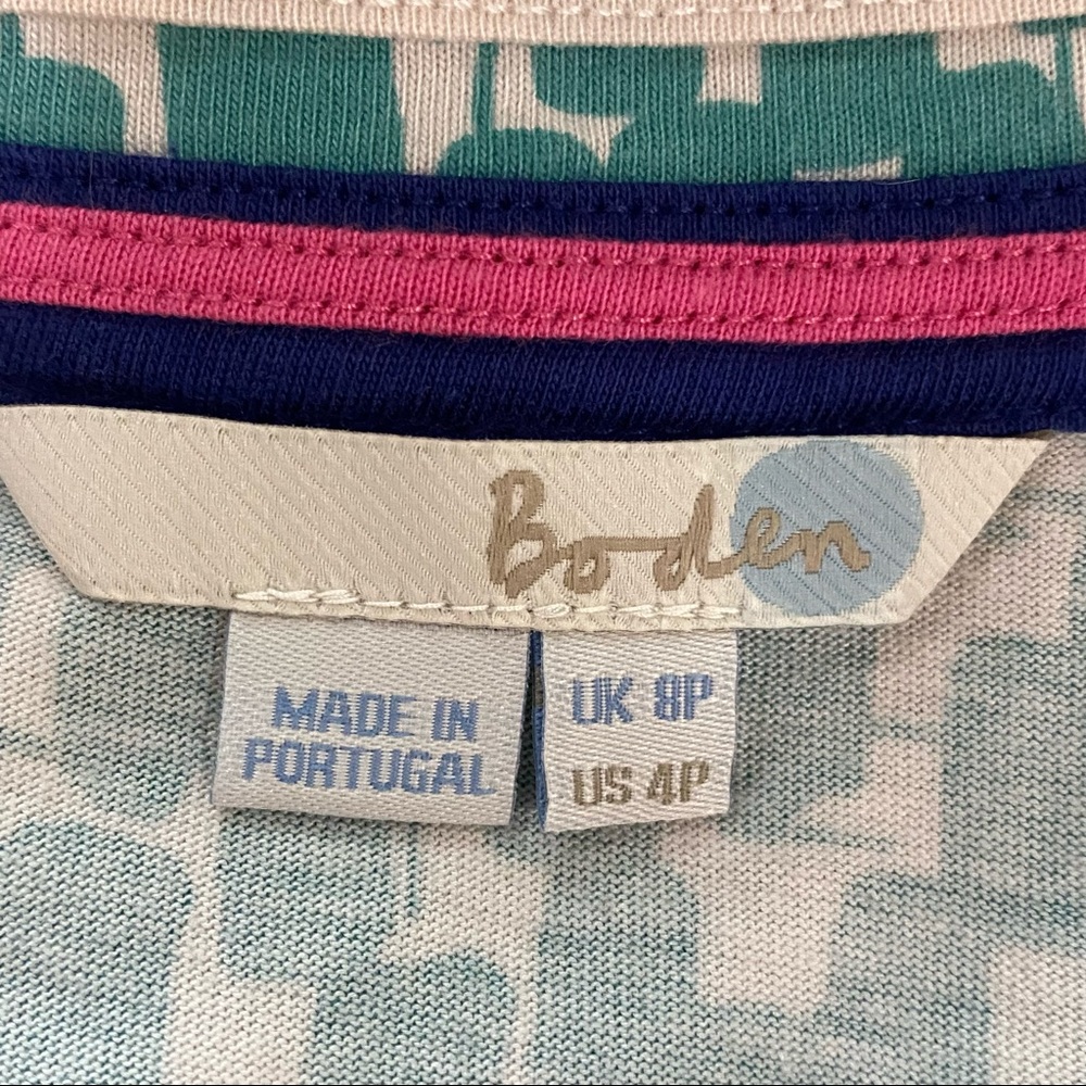 Boden Green Printed Cap Sleeve Jersey Knit Dress - Picture 7 of 9